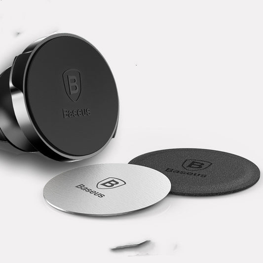 Magnetic car phone mount on air vent holding smartphone