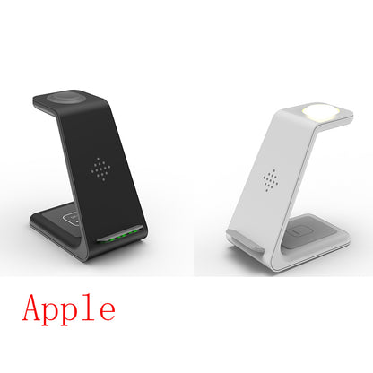 3-in-1 wireless charging station in bedroom nightstand setup - ambient LED glow