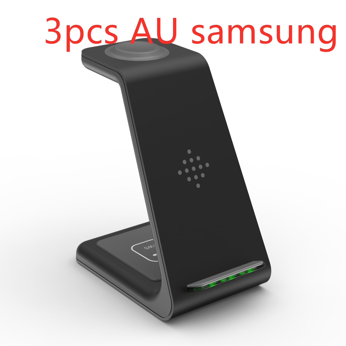 3-in-1 wireless charging station compatibility - works with iPhone Samsung Galaxy Qi devices