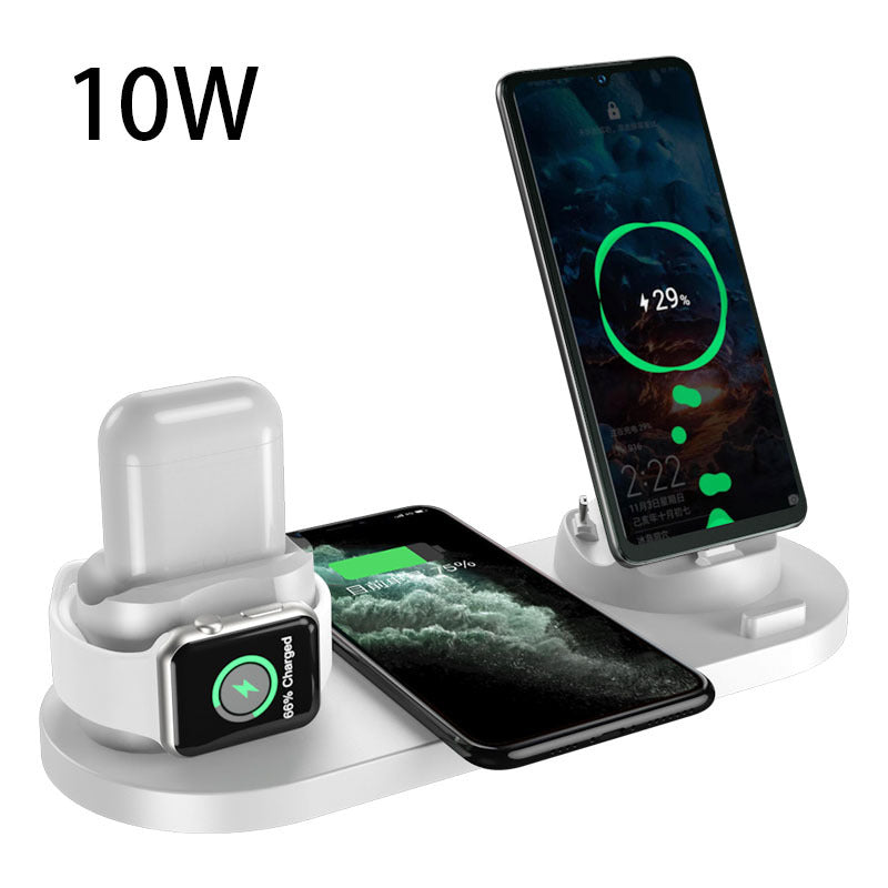 6-in-1 wireless charging dock white 10W - multi-device fast charger