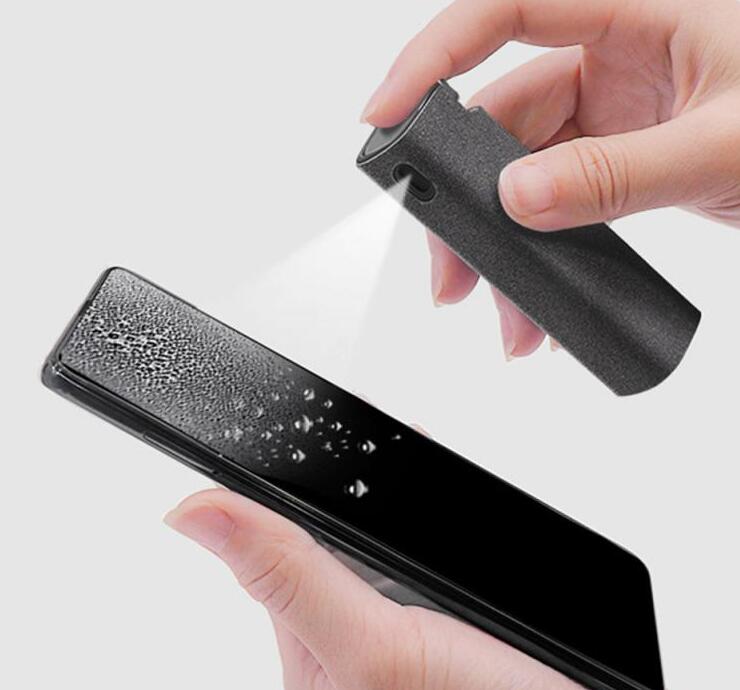 Screen cleaner kit bottle and cloth together - complete cleaning set