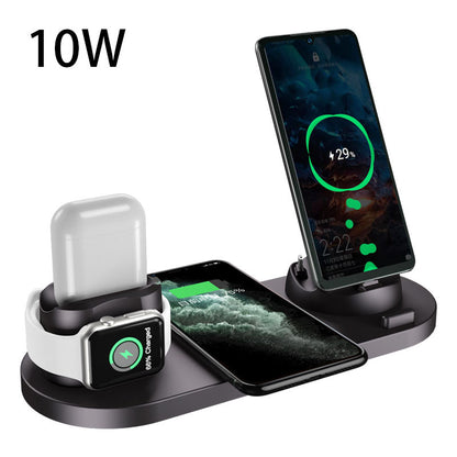 6-in-1 wireless charging dock black 10W - fast charging station for iPhone Apple Watch and AirPods