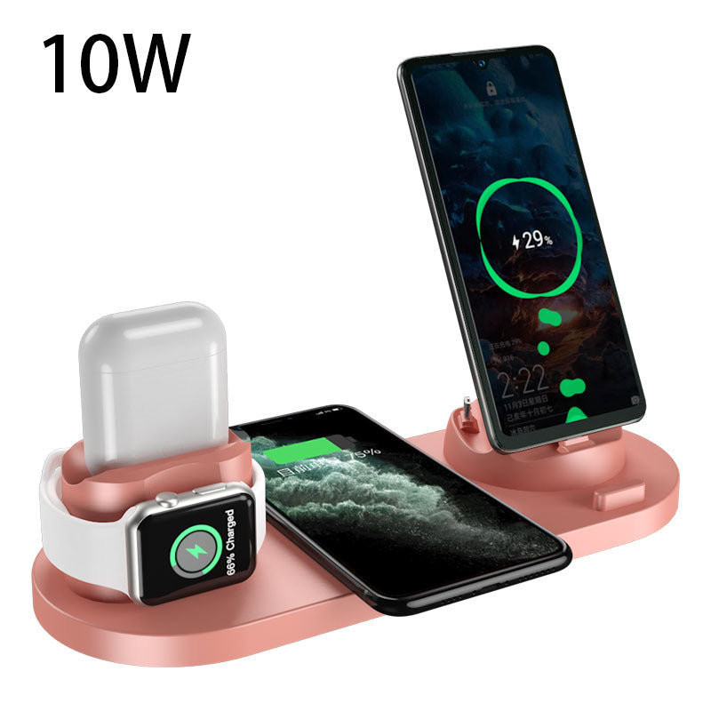 6-in-1 wireless charging dock pink 10W - fast charging for Apple devices