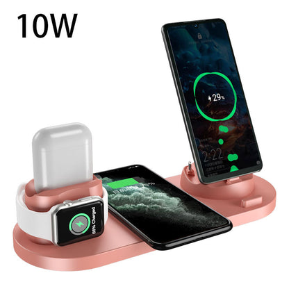6-in-1 wireless charging dock pink 10W - fast charging for Apple devices